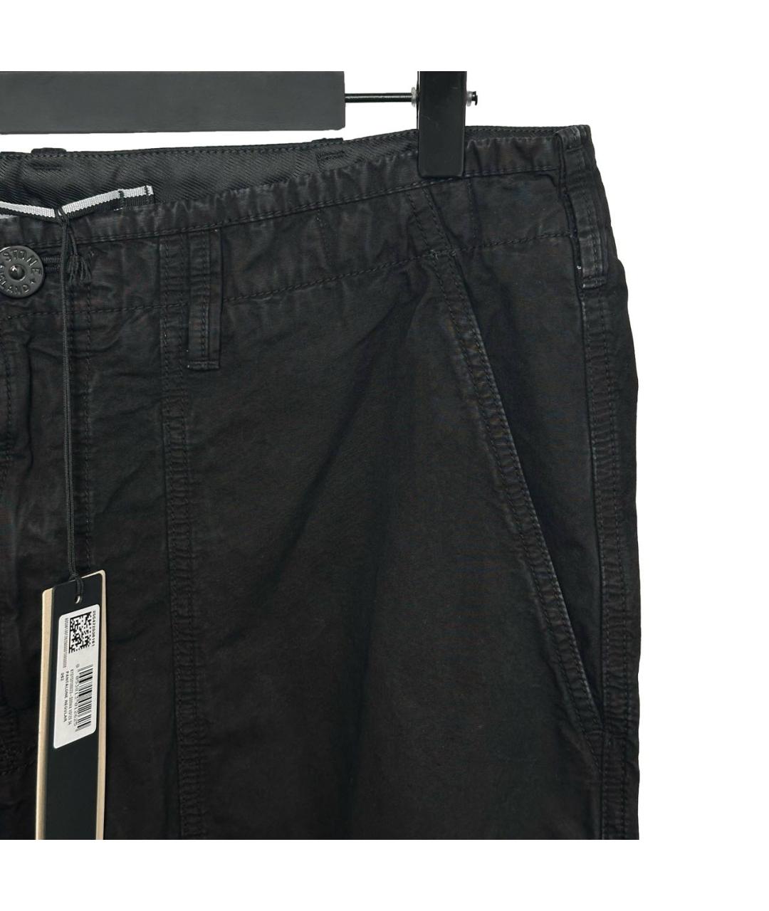 STONE ISLAND Черные хлопковые повседневные брюки, фото 2