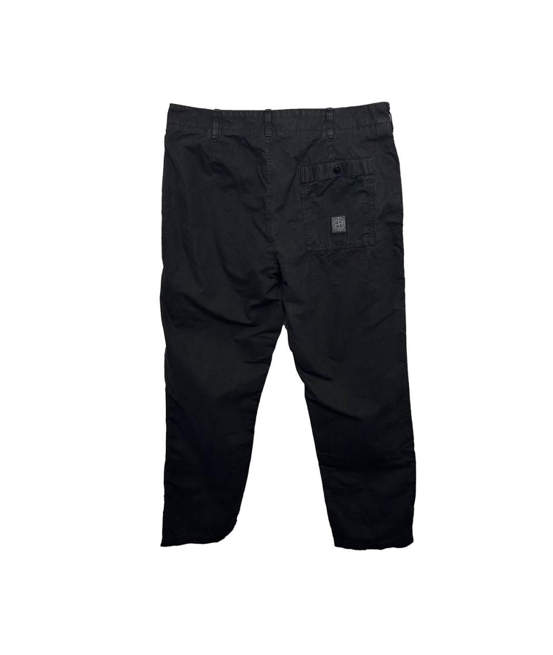 STONE ISLAND Черные хлопковые повседневные брюки, фото 3