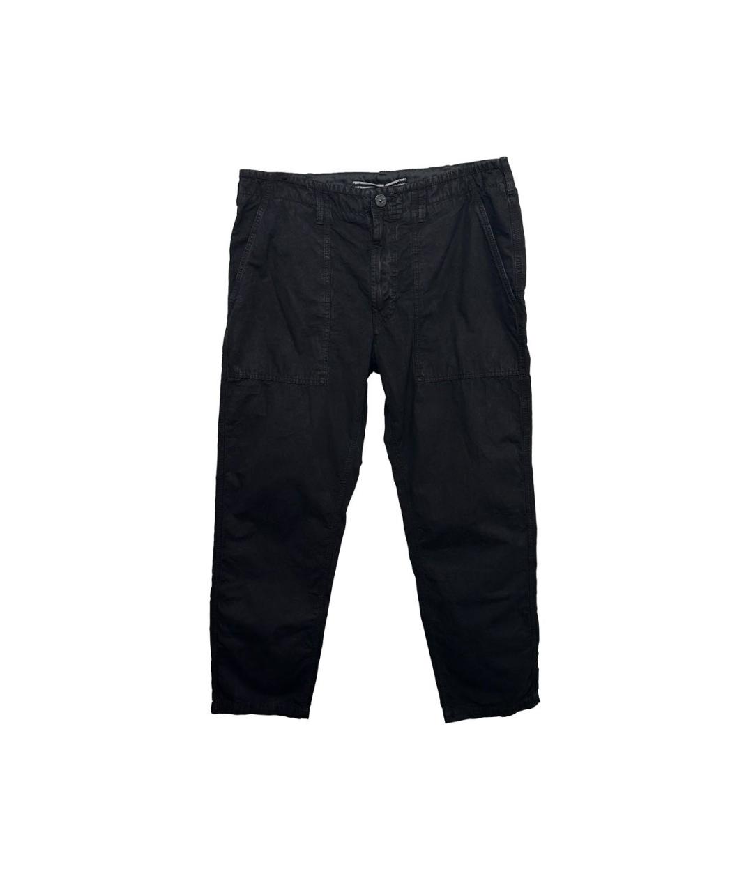 STONE ISLAND Черные хлопковые повседневные брюки, фото 4