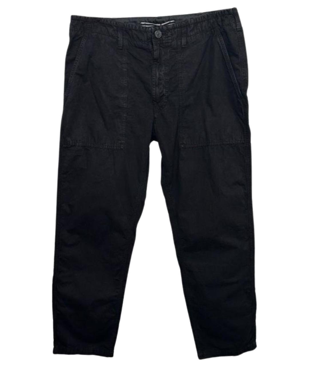 STONE ISLAND Черные хлопковые повседневные брюки, фото 1
