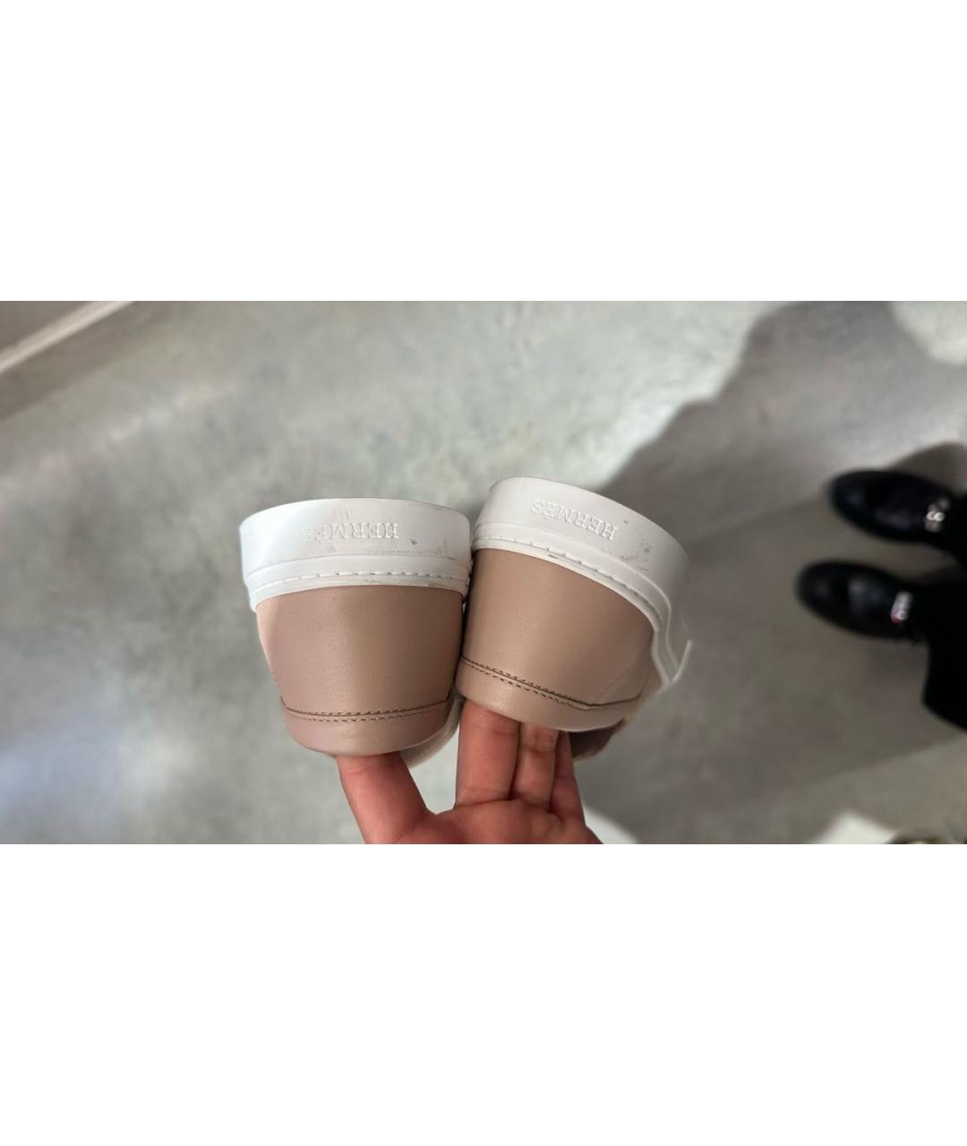 HERMES Розовые кожаные лоферы, фото 8