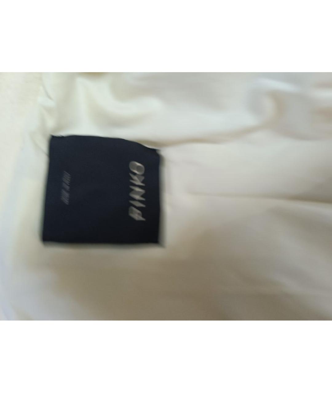 PINKO Бежевое шерстяное пальто, фото 4