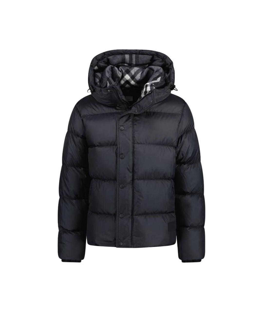 BURBERRY Черный полиэстеровый пуховик, фото 5