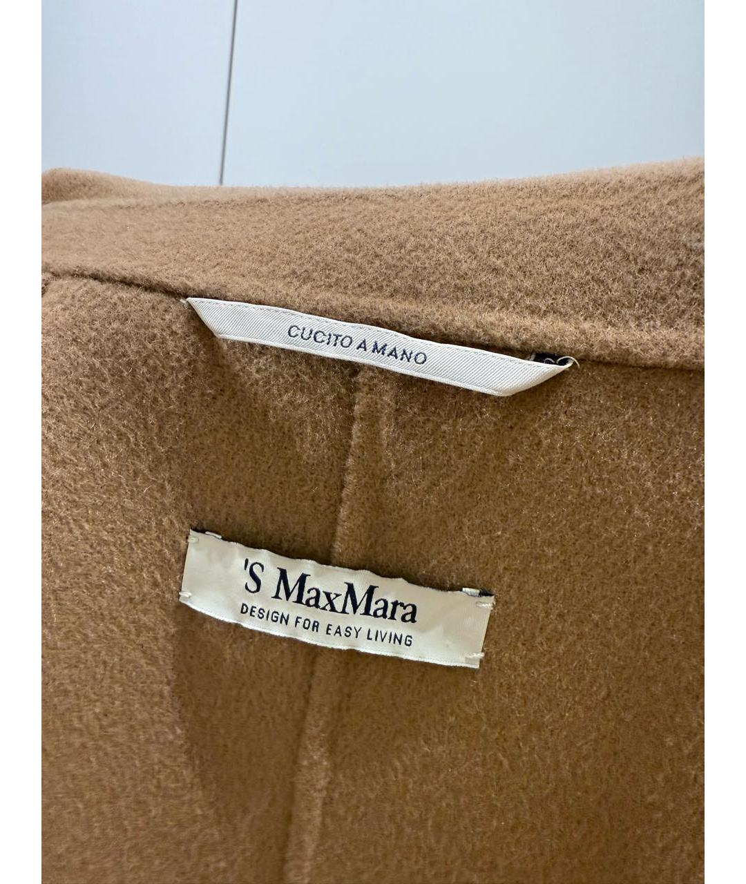'S MAX MARA Бежевое шерстяное пальто, фото 6