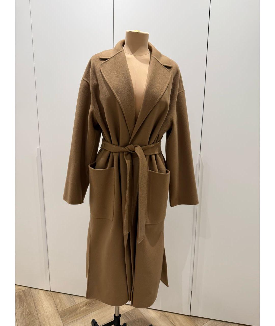 'S MAX MARA Бежевое шерстяное пальто, фото 7