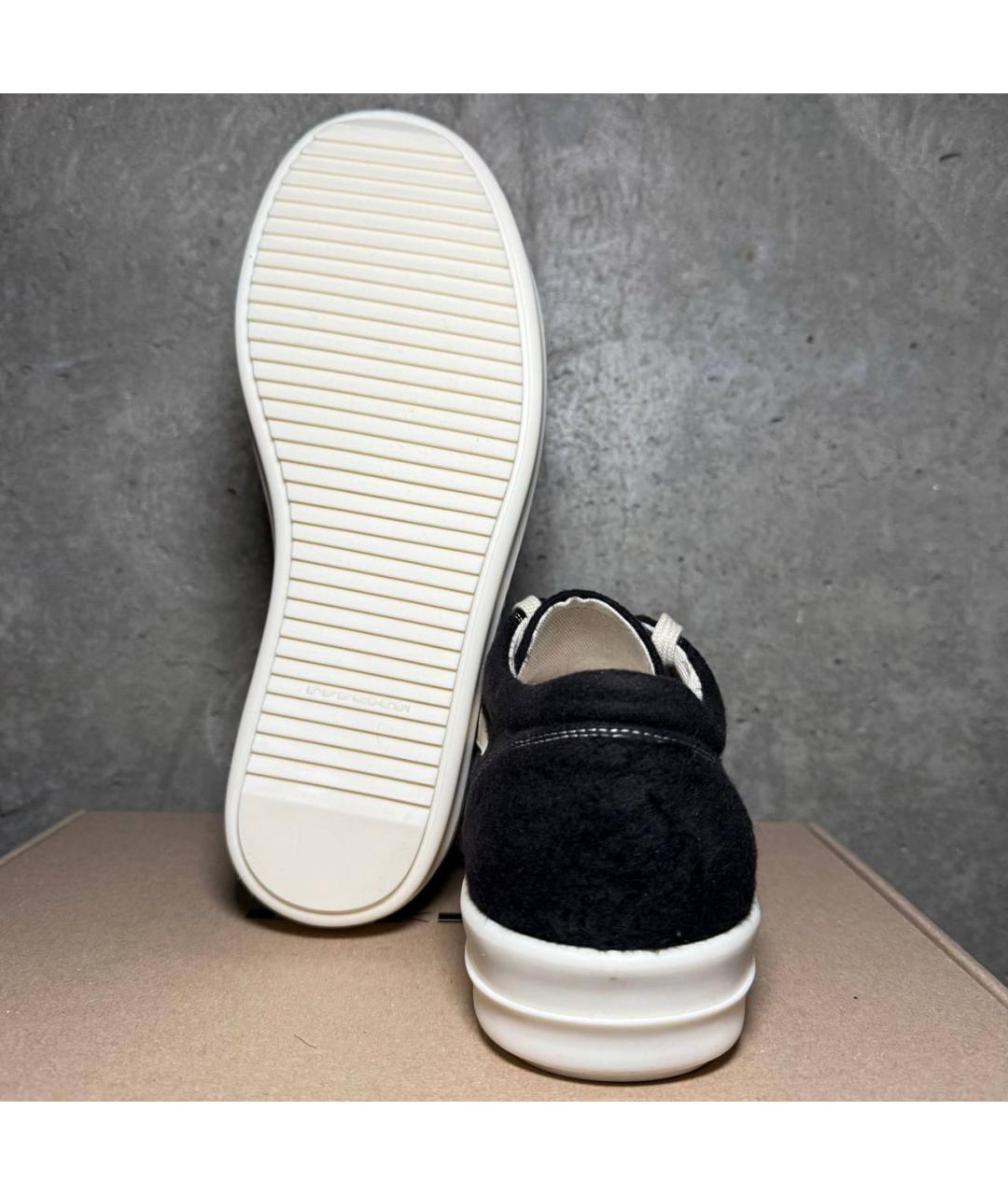 RICK OWENS DRKSHDW Черные текстильные низкие кроссовки / кеды, фото 5