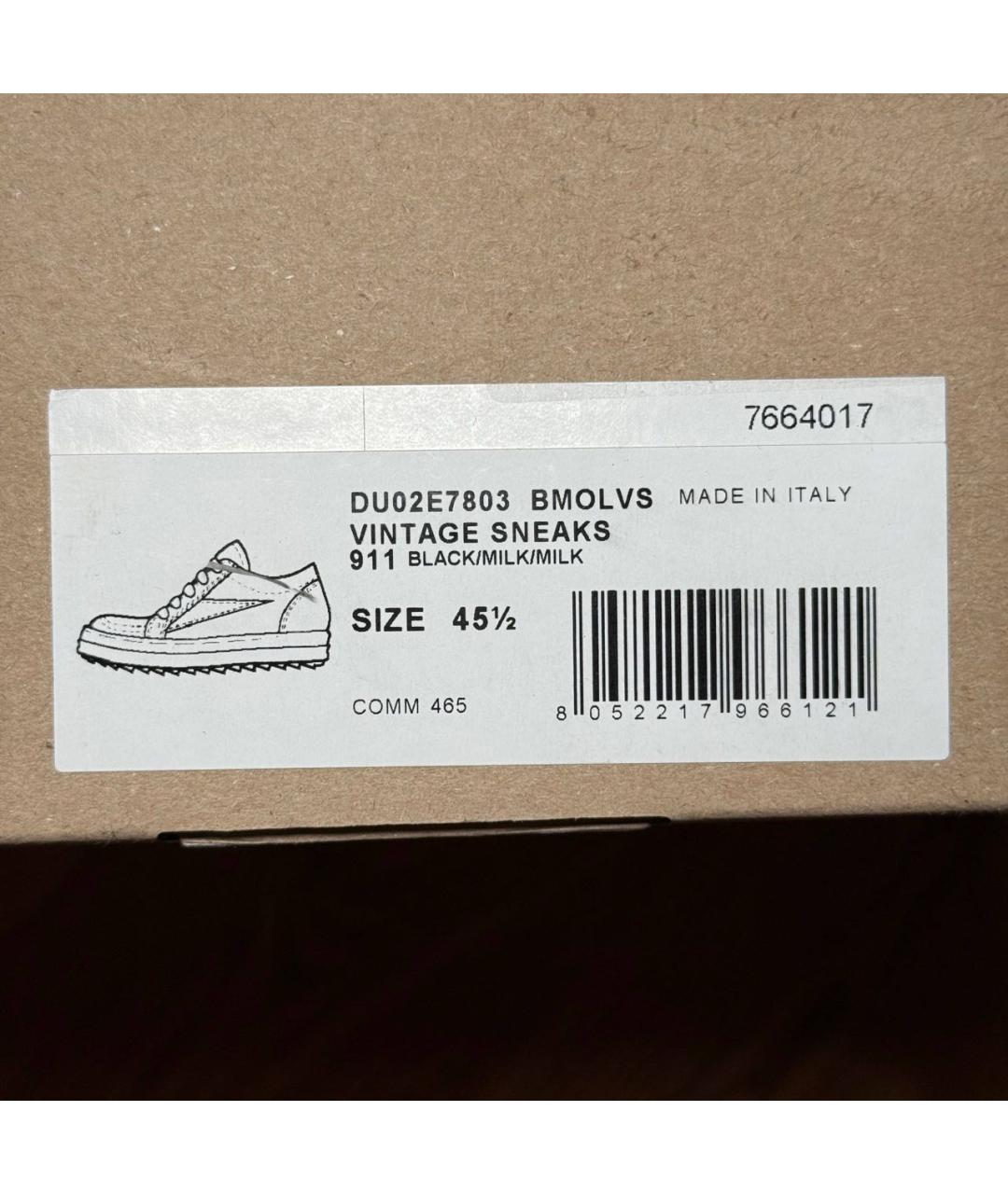 RICK OWENS DRKSHDW Черные текстильные низкие кроссовки / кеды, фото 6