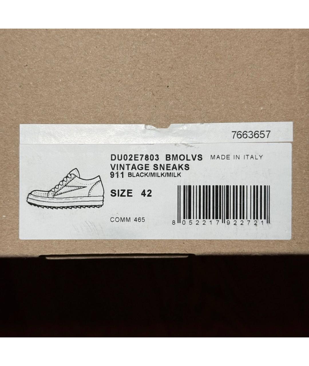 RICK OWENS DRKSHDW Черные текстильные низкие кроссовки / кеды, фото 7