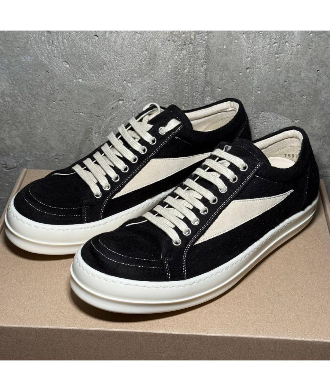 RICK OWENS DRKSHDW Черные текстильные низкие кроссовки / кеды, фото 2