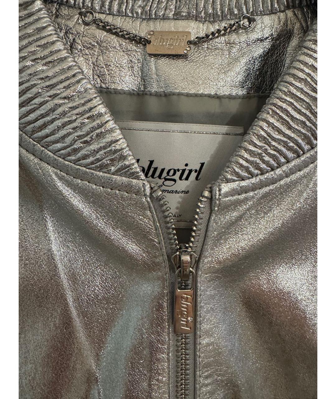 BLUGIRL Серебряная кожаная куртка, фото 4