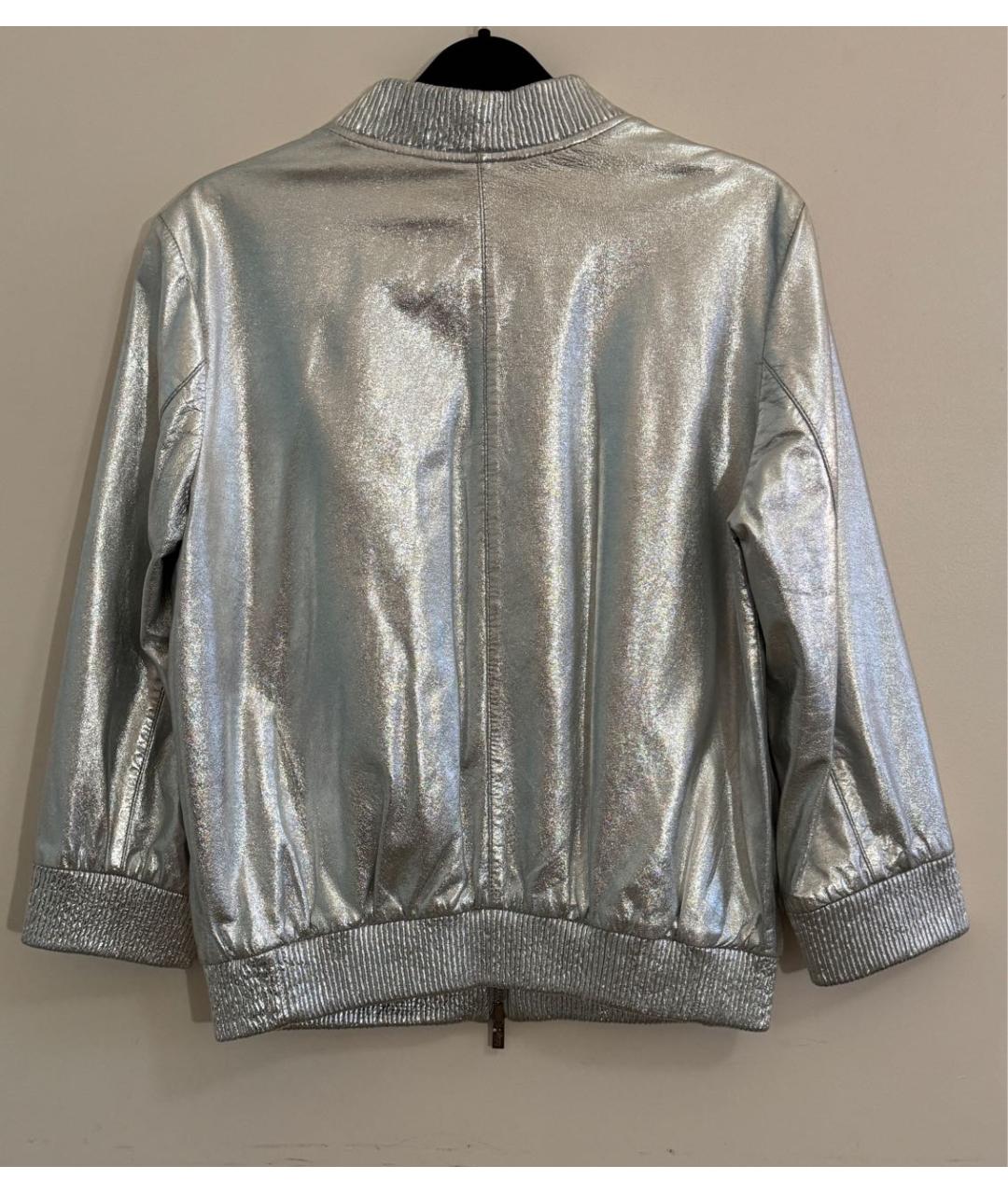 BLUGIRL Серебряная кожаная куртка, фото 2