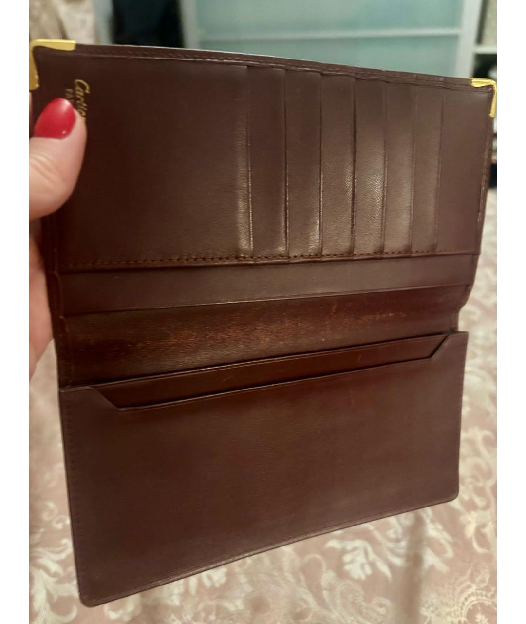 CARTIER Бордовый кожаный кошелек, фото 7