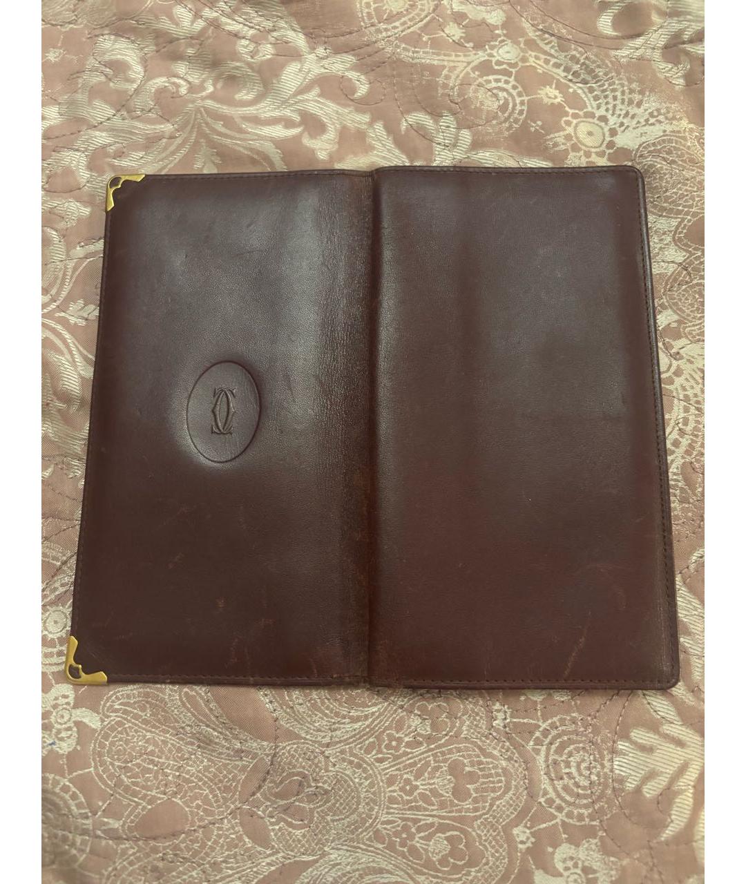 CARTIER Бордовый кожаный кошелек, фото 4