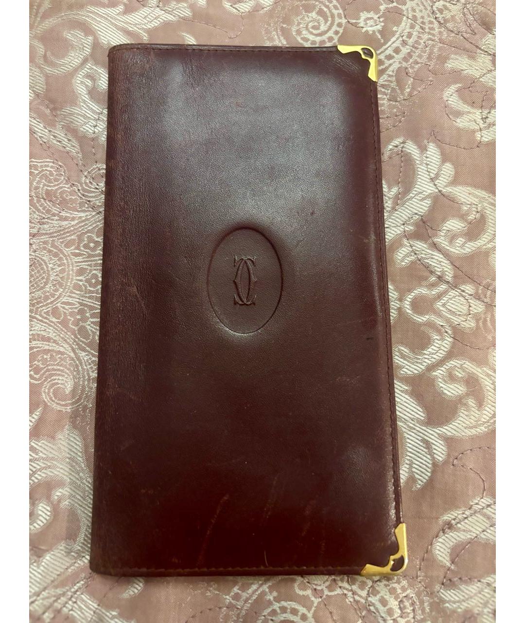 CARTIER Бордовый кожаный кошелек, фото 8
