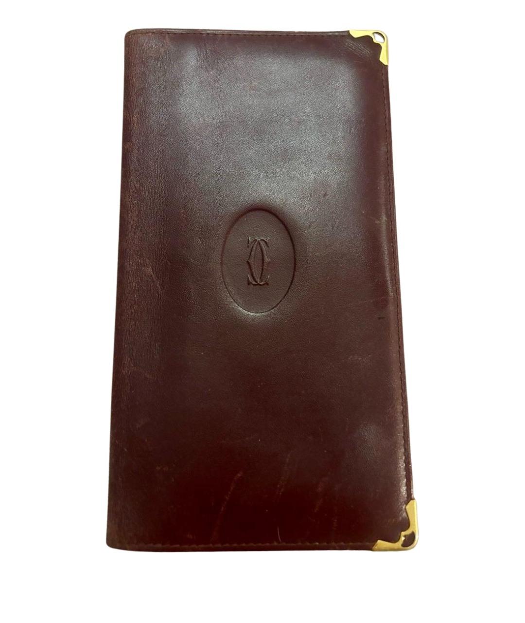 CARTIER Бордовый кожаный кошелек, фото 1