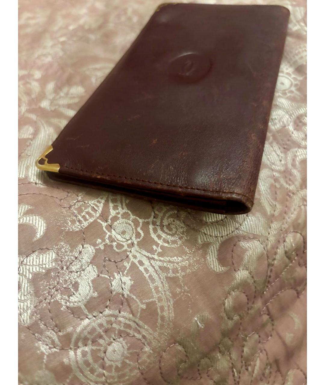 CARTIER Бордовый кожаный кошелек, фото 6