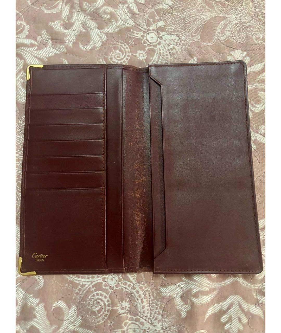 CARTIER Бордовый кожаный кошелек, фото 5