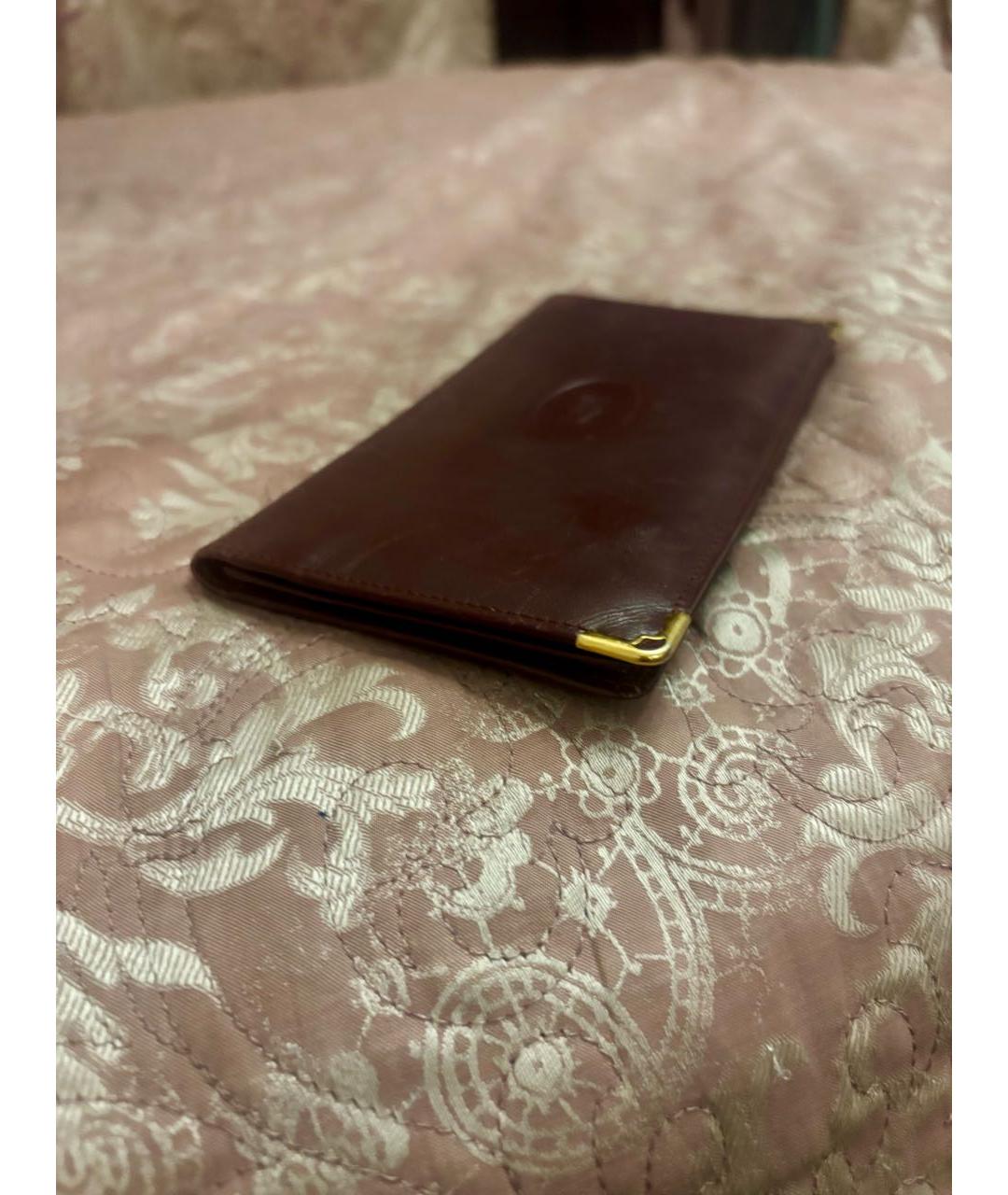 CARTIER Бордовый кожаный кошелек, фото 2