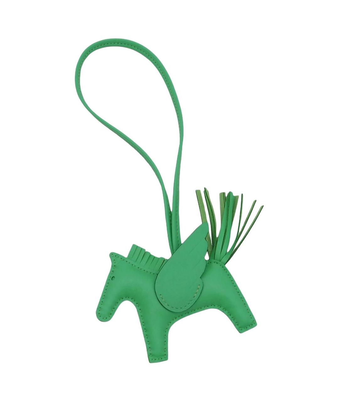 HERMES Зеленый брелок, фото 1