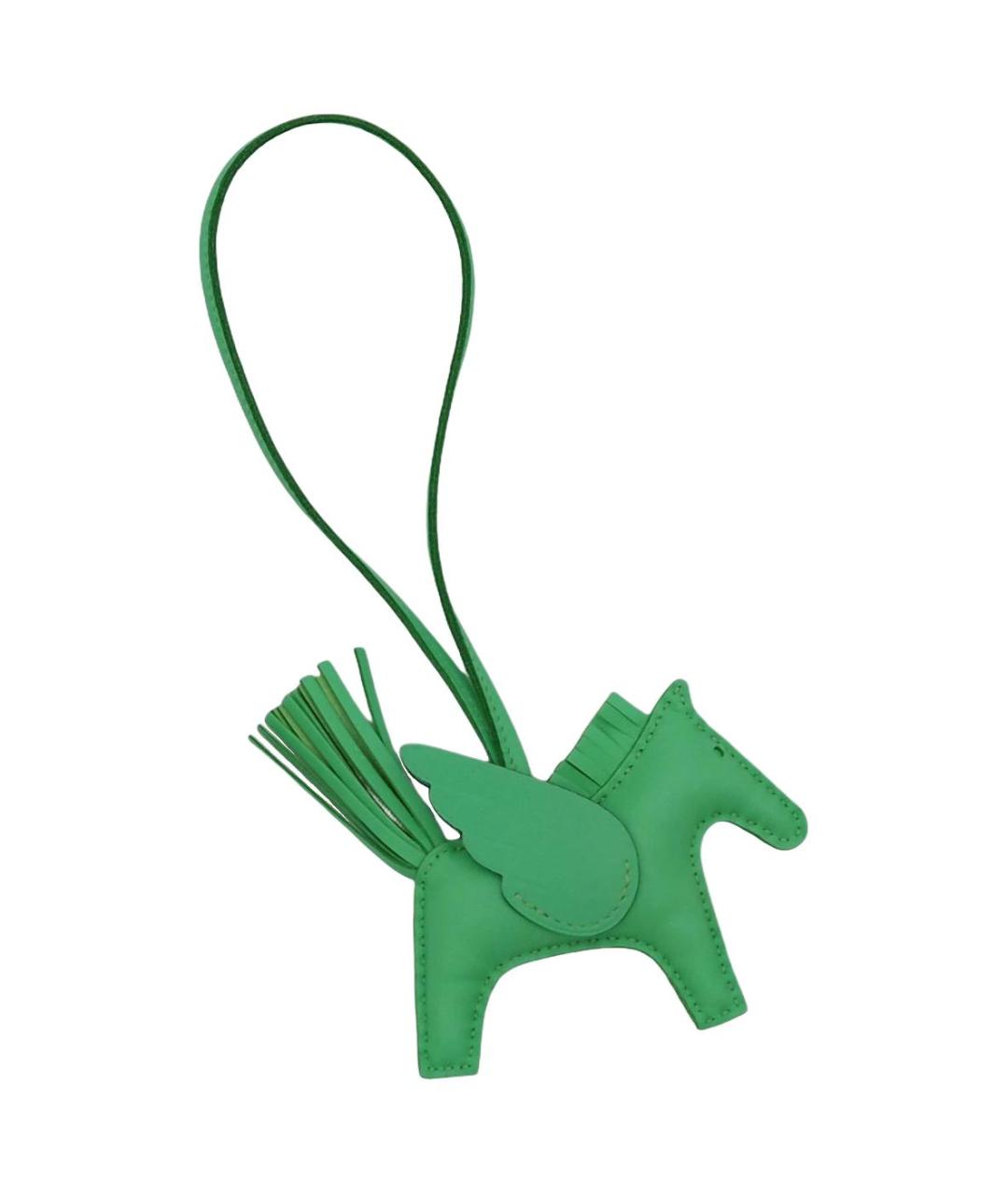 HERMES Зеленый брелок, фото 2