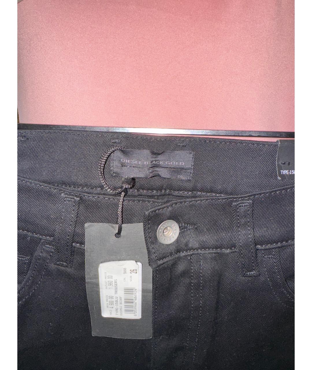 DIESEL BLACK GOLD Черные хлопковые джинсы слим, фото 3