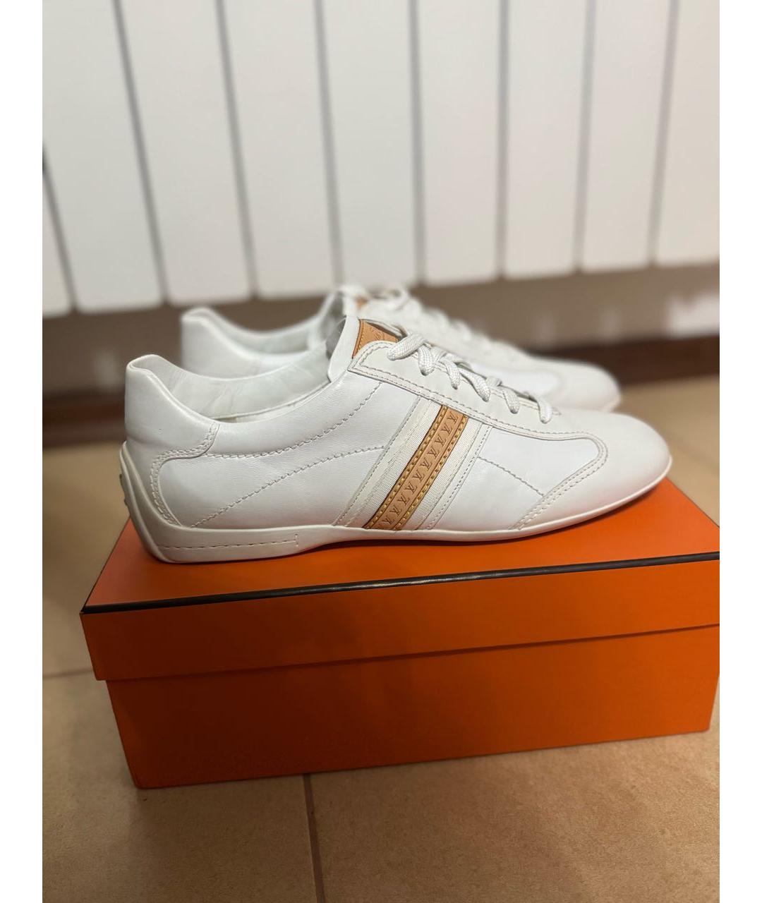 LOUIS VUITTON Белые кожаные низкие кроссовки / кеды, фото 7