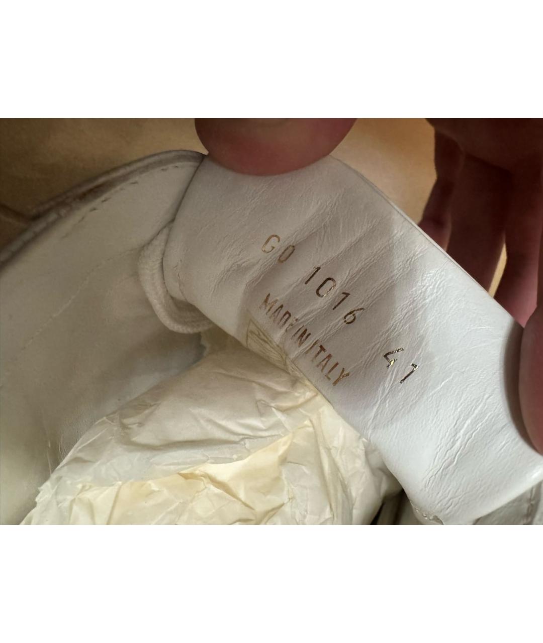 LOUIS VUITTON Белые кожаные низкие кроссовки / кеды, фото 6