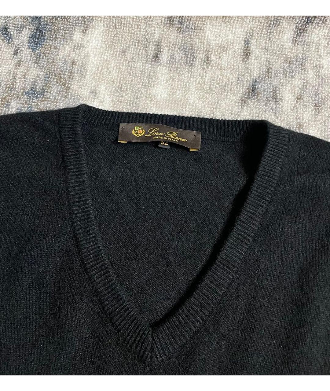 LORO PIANA Черный кашемировый джемпер / свитер, фото 3