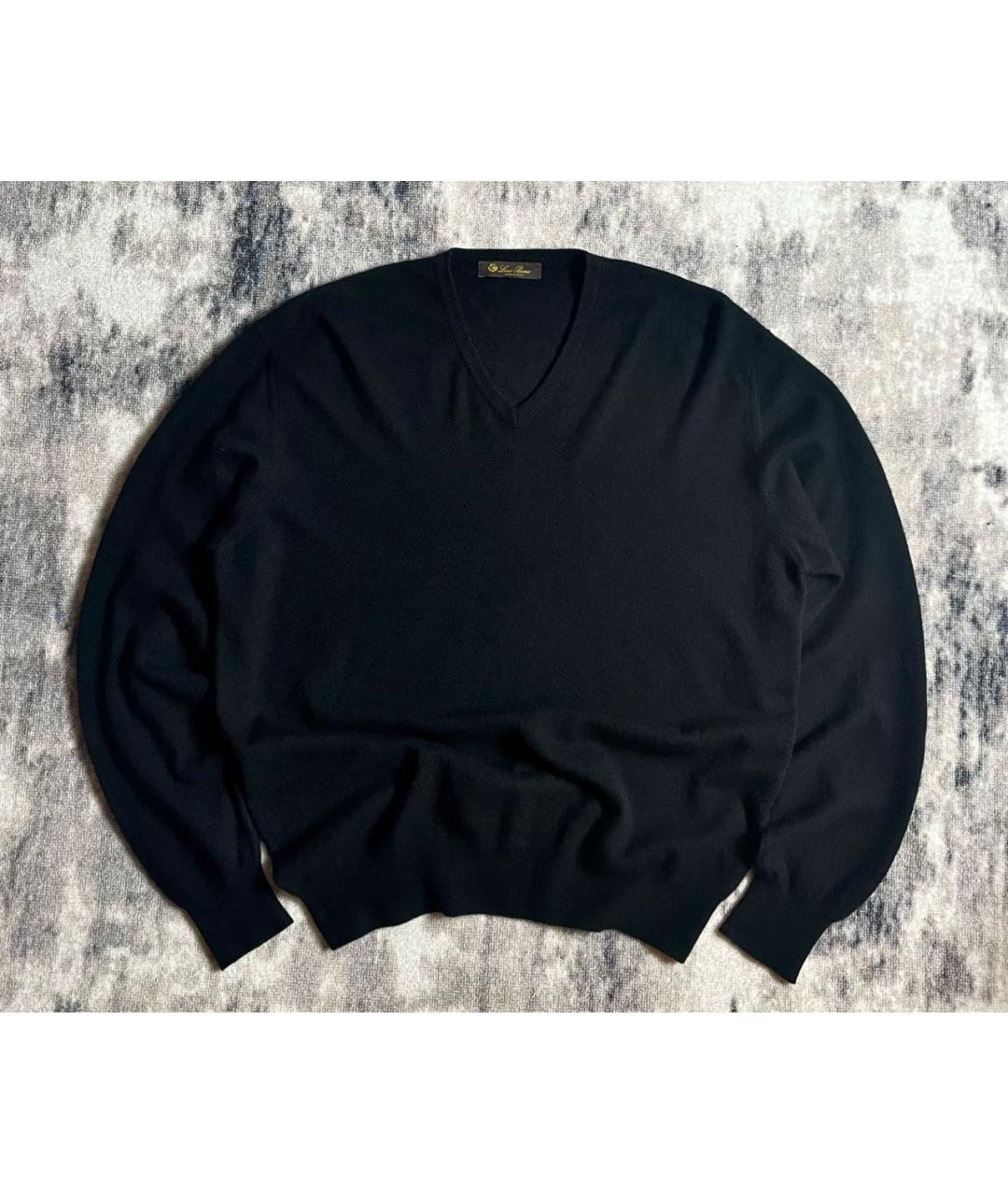 LORO PIANA Черный кашемировый джемпер / свитер, фото 4