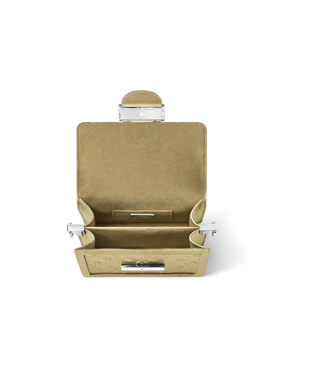 LOUIS VUITTON Золотая кожаная сумка через плечо, фото 4