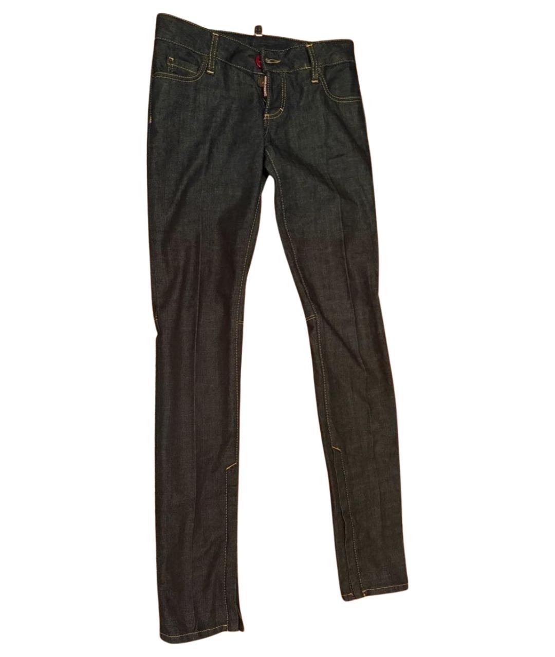 DSQUARED2 Темно-синие хлопковые джинсы слим, фото 1