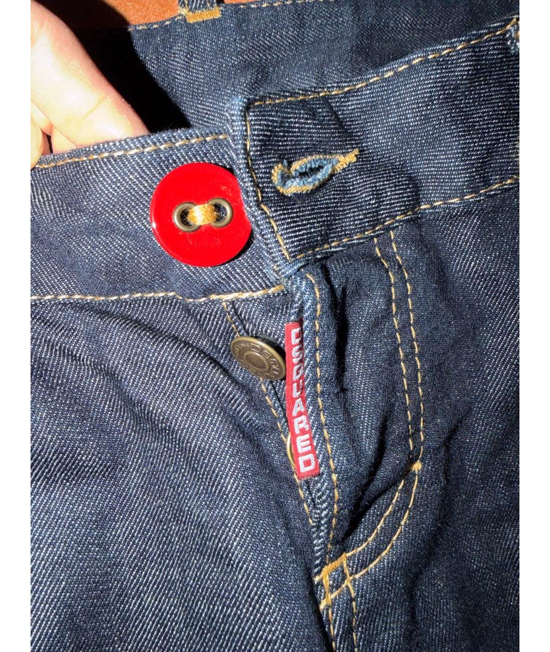 DSQUARED2 Темно-синие хлопковые джинсы слим, фото 4