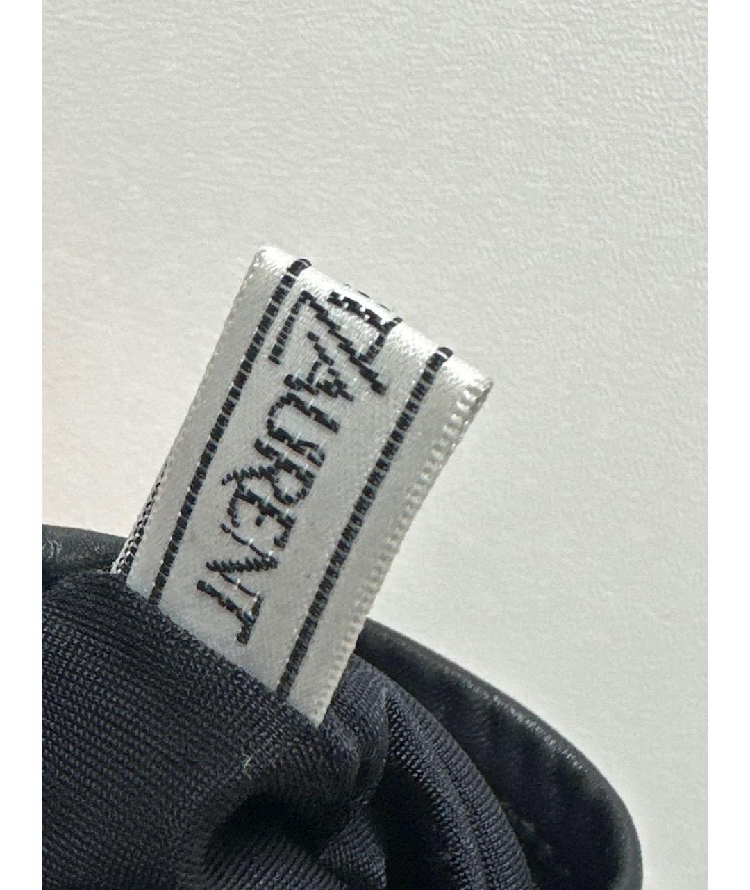 SAINT LAURENT Черные кожаные перчатки, фото 2