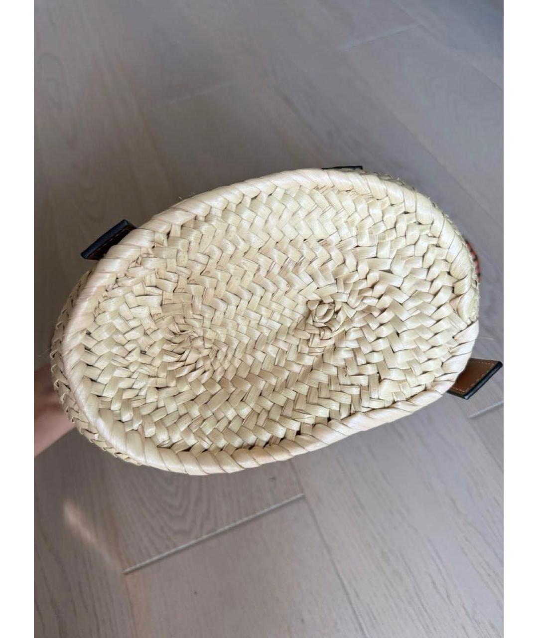 LOEWE Бежевая пелетеная сумка с короткими ручками, фото 6