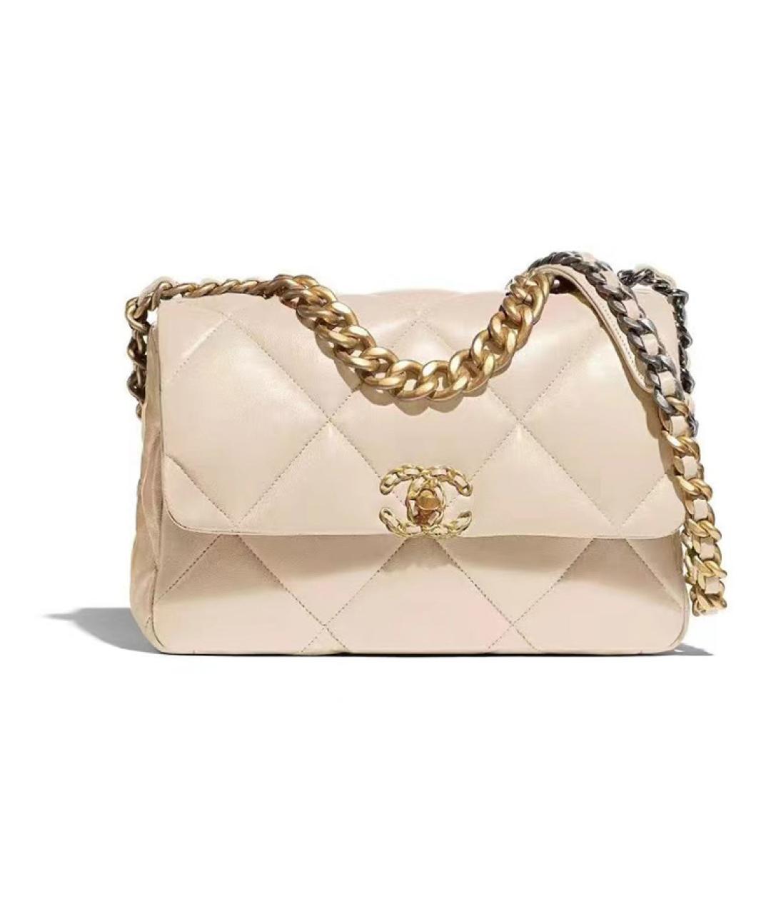 CHANEL Бежевая кожаная сумка через плечо, фото 1