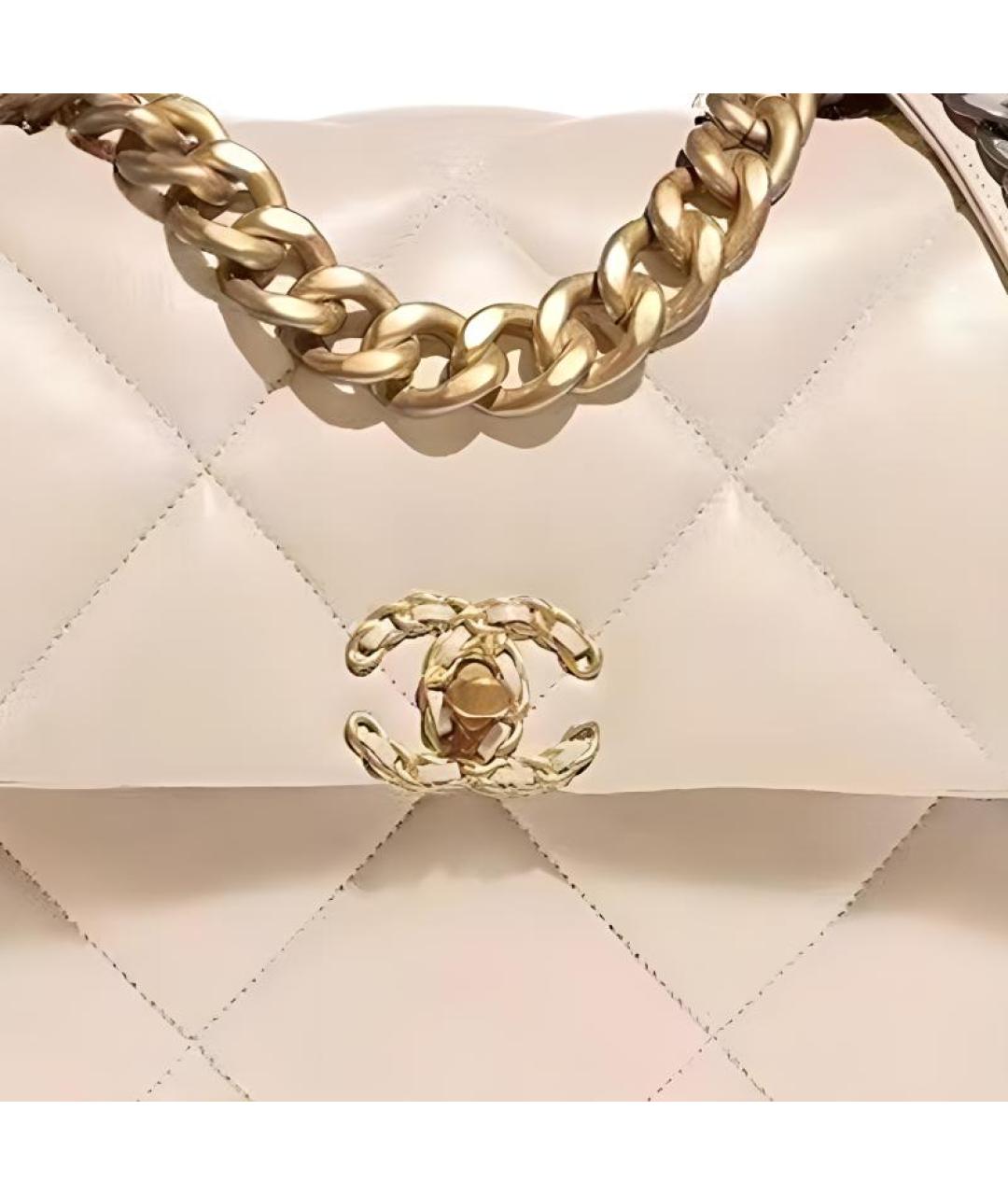 CHANEL Бежевая кожаная сумка через плечо, фото 2