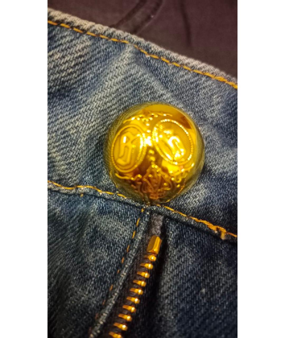 GUCCI Голубые хлопковые прямые джинсы, фото 9