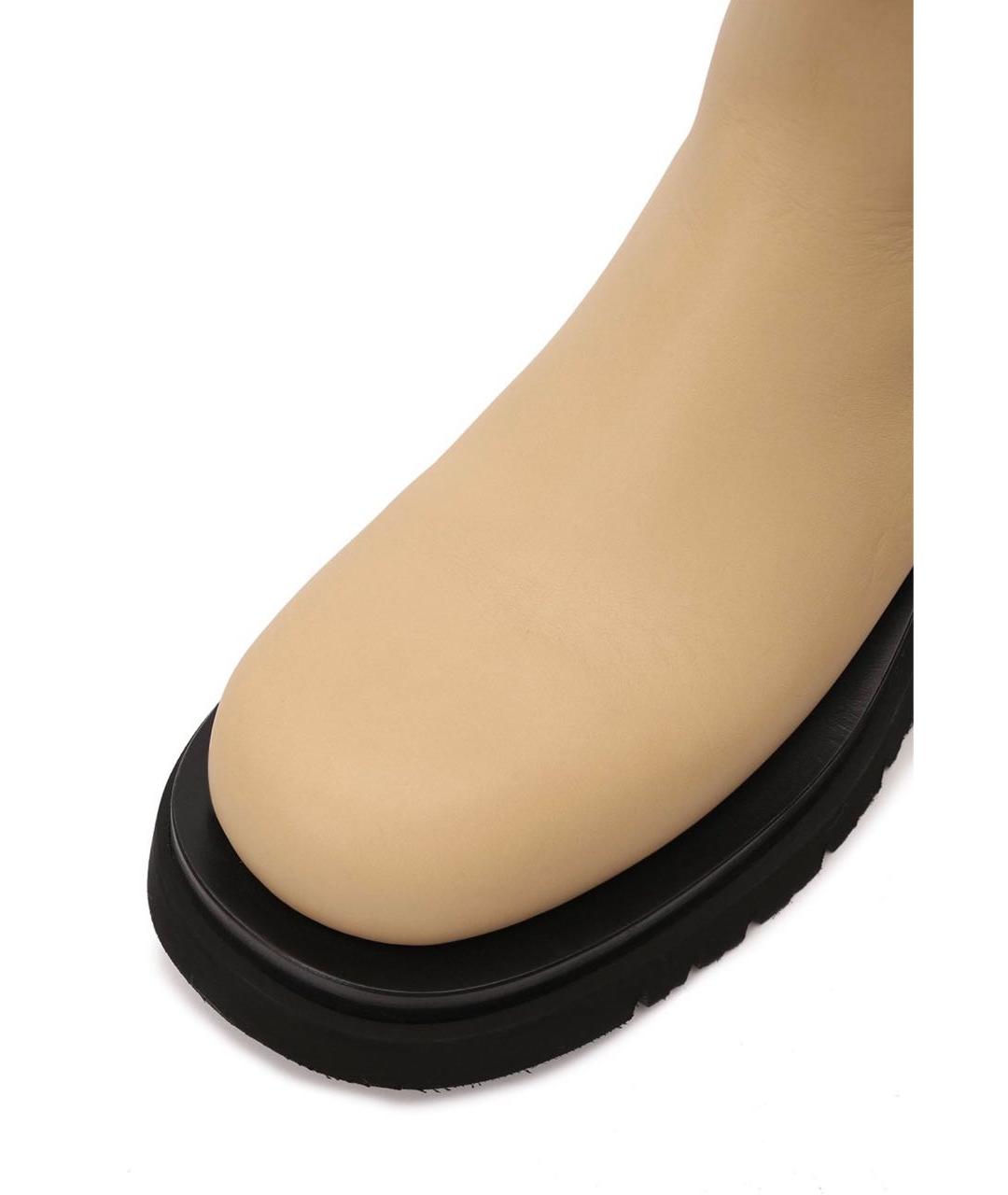 BOTTEGA VENETA Бежевые кожаные полусапоги, фото 7