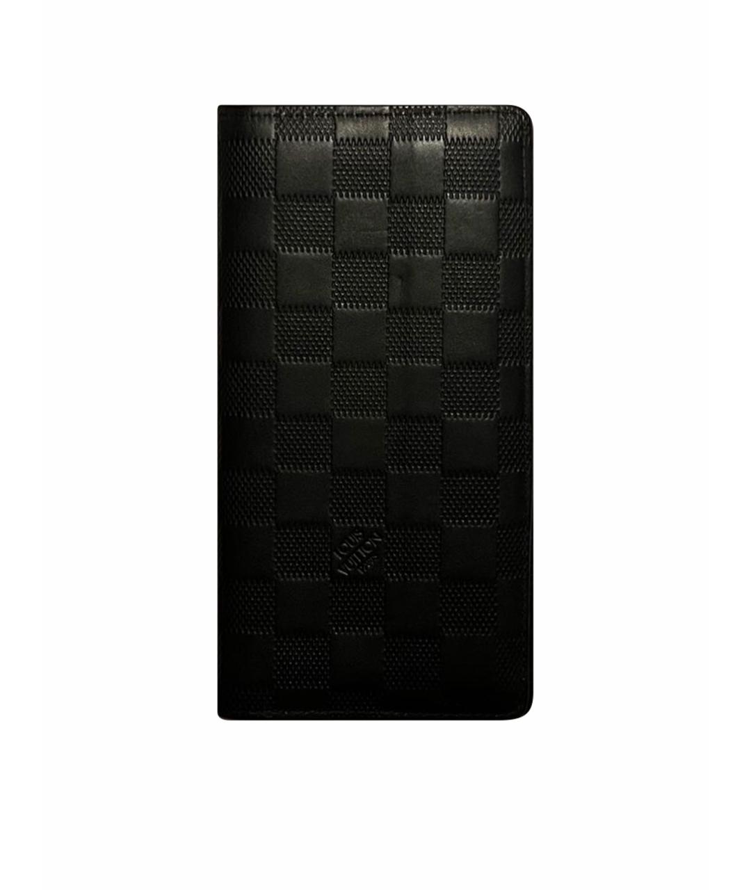 LOUIS VUITTON Черный кожаный кошелек, фото 1