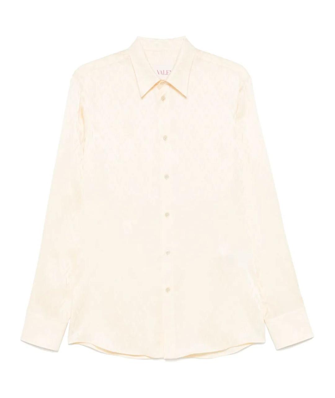 VALENTINO Бежевая шелковая кэжуал рубашка, фото 1