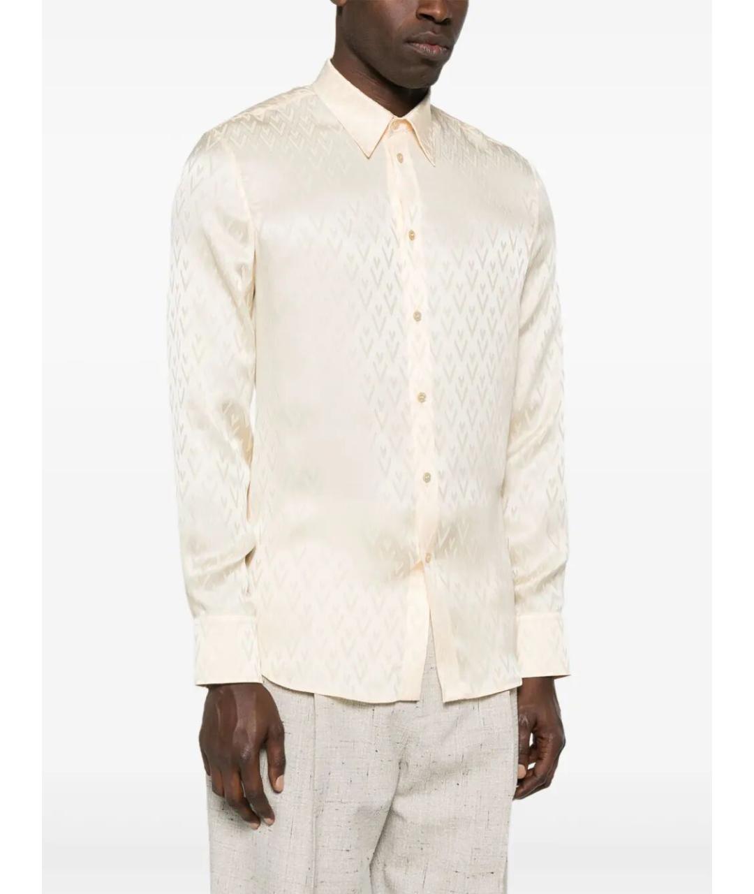 VALENTINO Бежевая шелковая кэжуал рубашка, фото 4
