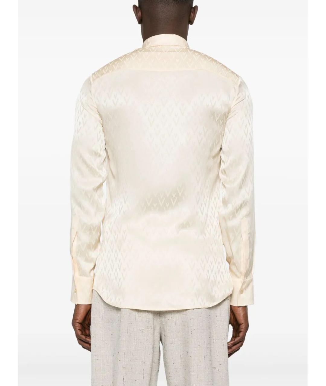 VALENTINO Бежевая шелковая кэжуал рубашка, фото 2