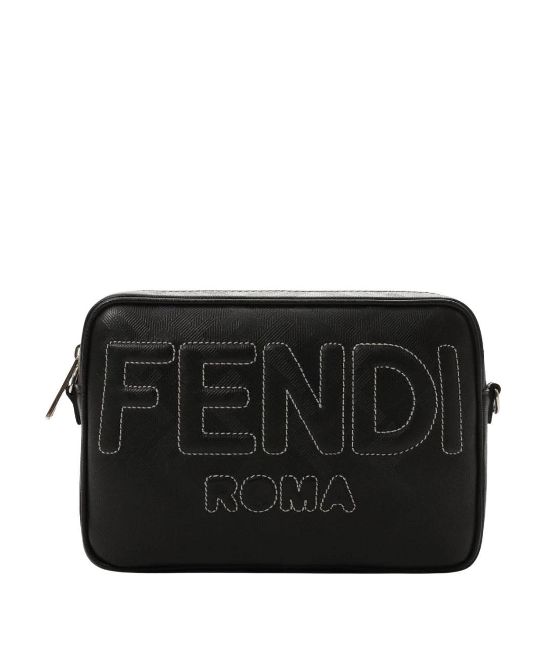 FENDI Черная кожаная сумка на плечо, фото 1