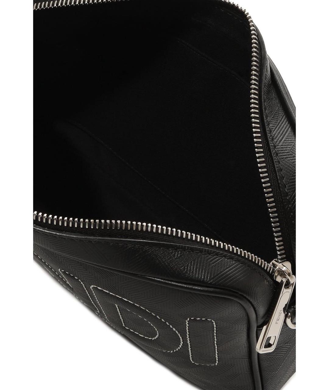 FENDI Черная кожаная сумка на плечо, фото 6