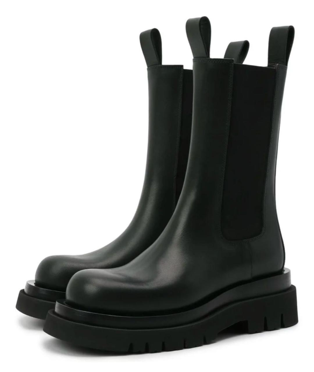 BOTTEGA VENETA Хаки кожаные ботинки, фото 3