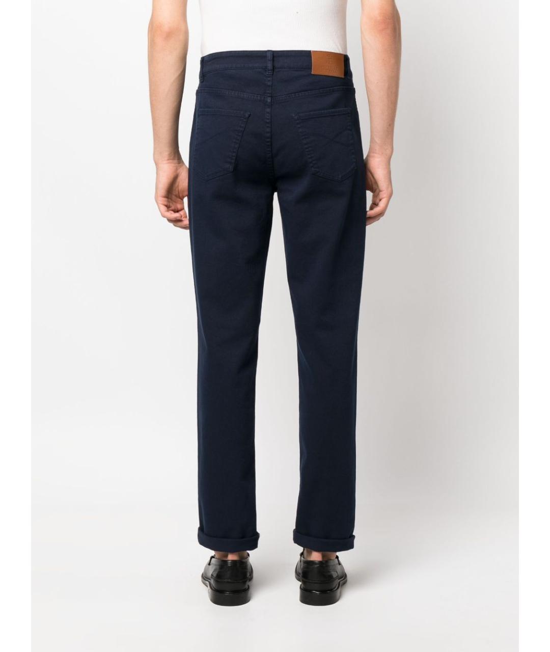 BRUNELLO CUCINELLI Темно-синие хлопковые джинсы скинни, фото 4