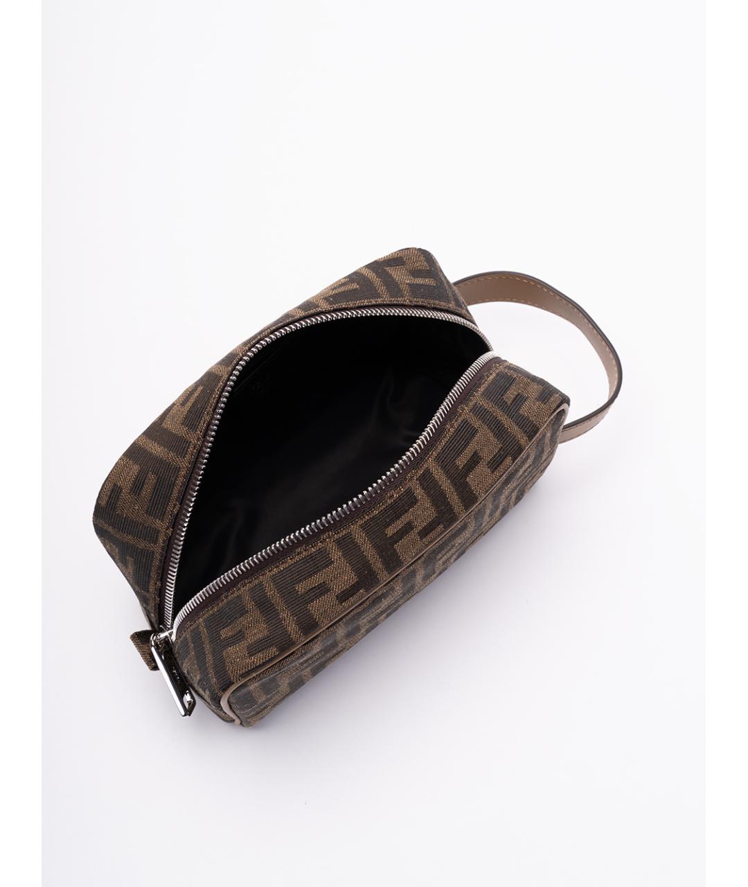 FENDI Коричневая синтетическая барсетка, фото 4