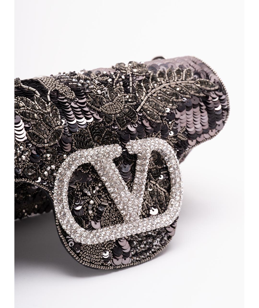 VALENTINO Черная тканевая сумка через плечо, фото 4