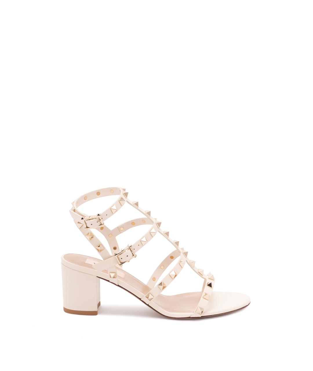 VALENTINO Бежевые кожаные сандалии, фото 1