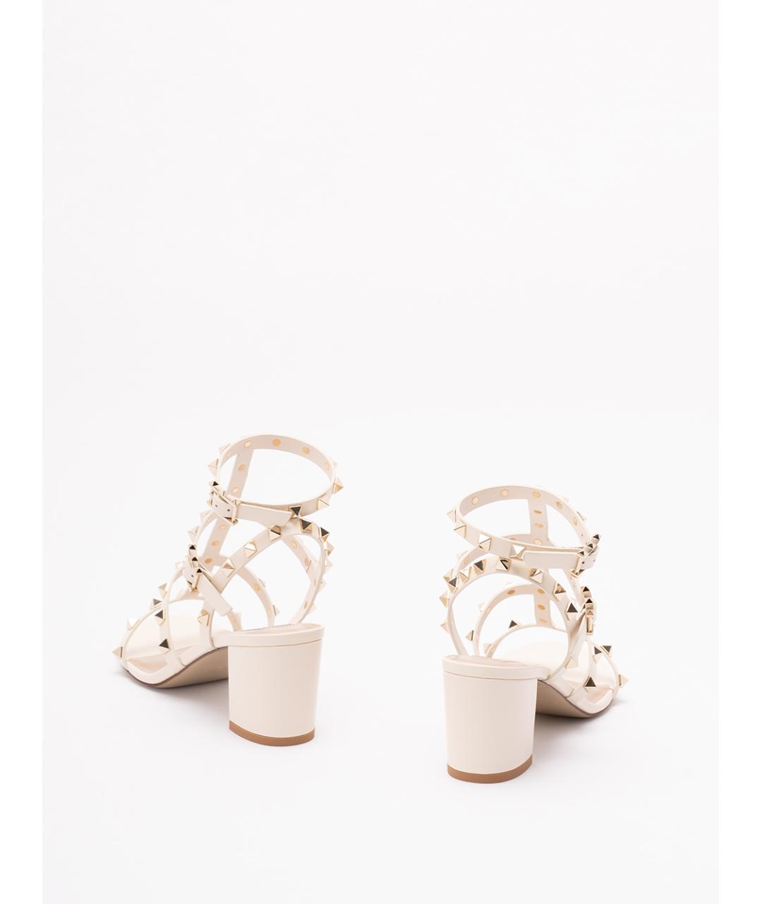 VALENTINO Бежевые кожаные сандалии, фото 2